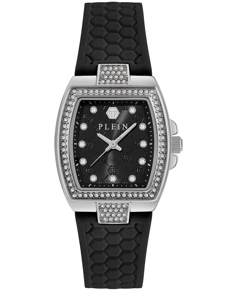 Philipp Plein Supreme Women's Black Silicone Strap Watch 30mm