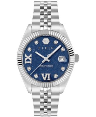 Philipp Plein Date Superlative Women's Silver Stainless Steel Bracelet Watch 34mm