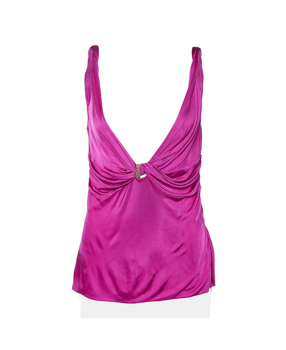 Pre-Owned Versace Женский топ из джерси с декором и узлом спереди