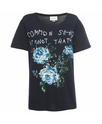 Pre-Owned Gucci Women's Sequined Floral Common Sense Graphic T-Shirt