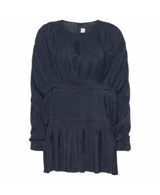 Pre-Owned Marni Marni Women's Pleated Long-Sleeve Silk Blouse