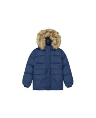 Deux par Deux Little and Big Unisex (6-14) Winter Jacket with Faux-Fur Hood