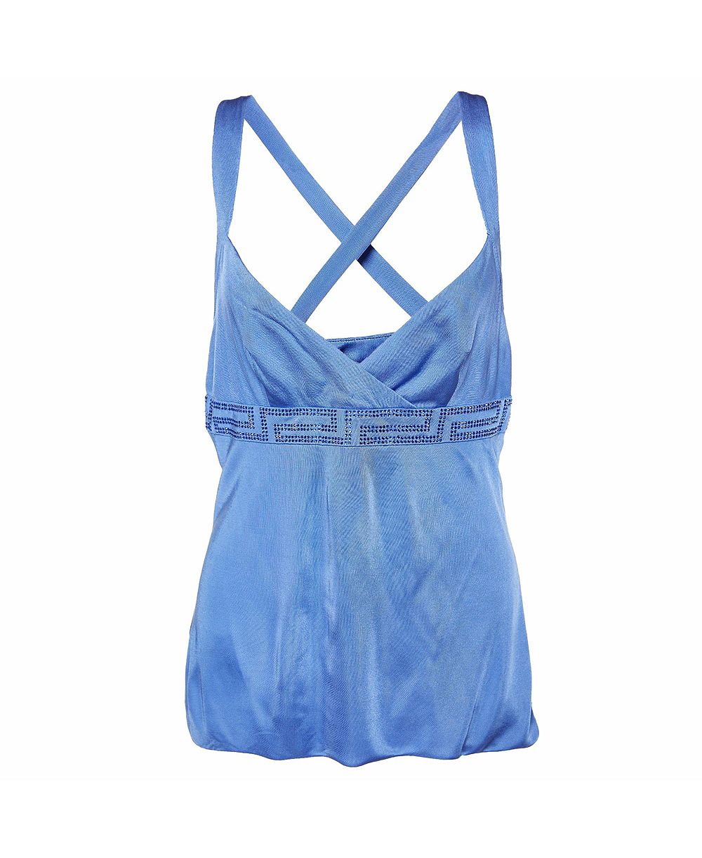 Танк-топ Versace Women's Crystal-Embellished Greca Jersey Pre-Owned