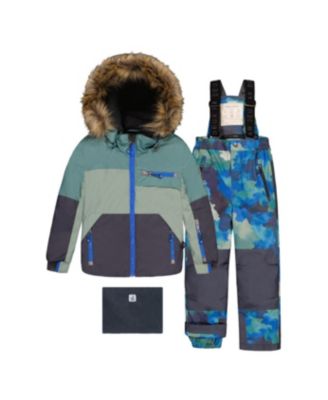 Комплект Deux par Deux для мальчиков 6-14 Two Piece Play Snowsuit Colorblock с брюками Camouflage