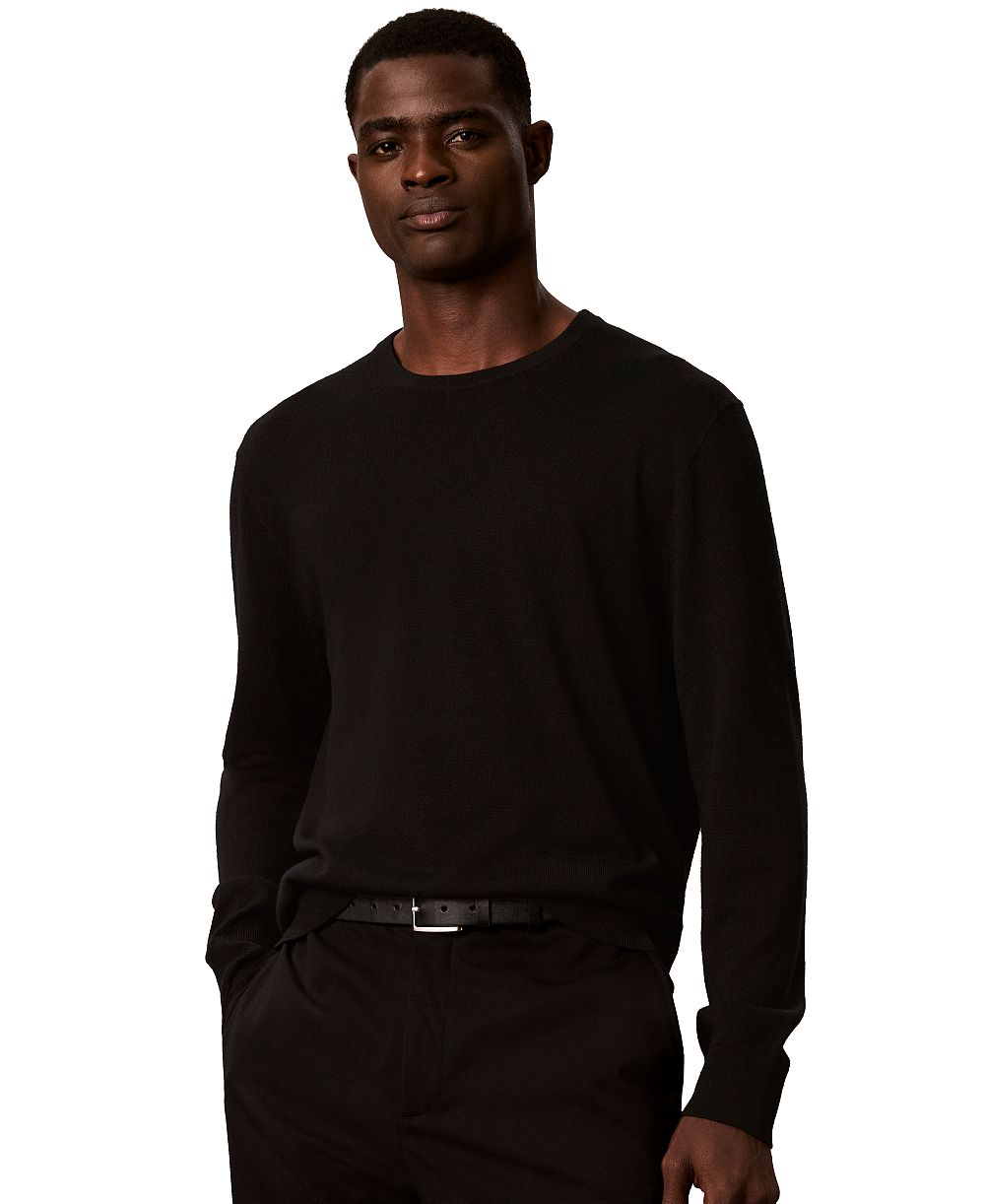 Calvin Klein Men's Lightweight Merino Wool Crewneck Sweater