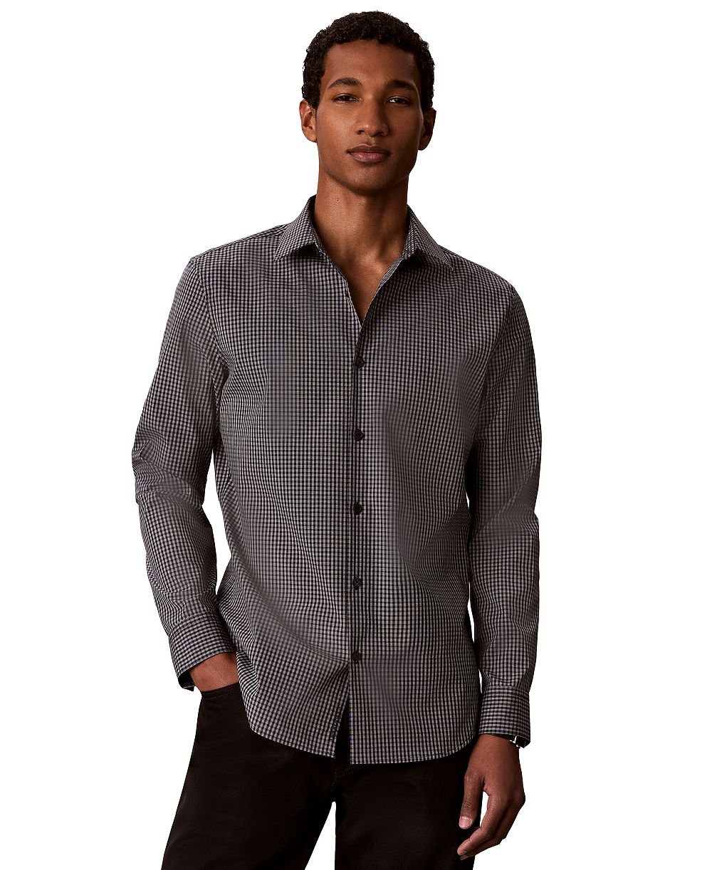 Рубашка Calvin Klein Men's Gingham Supima Stretch Regular-Fit