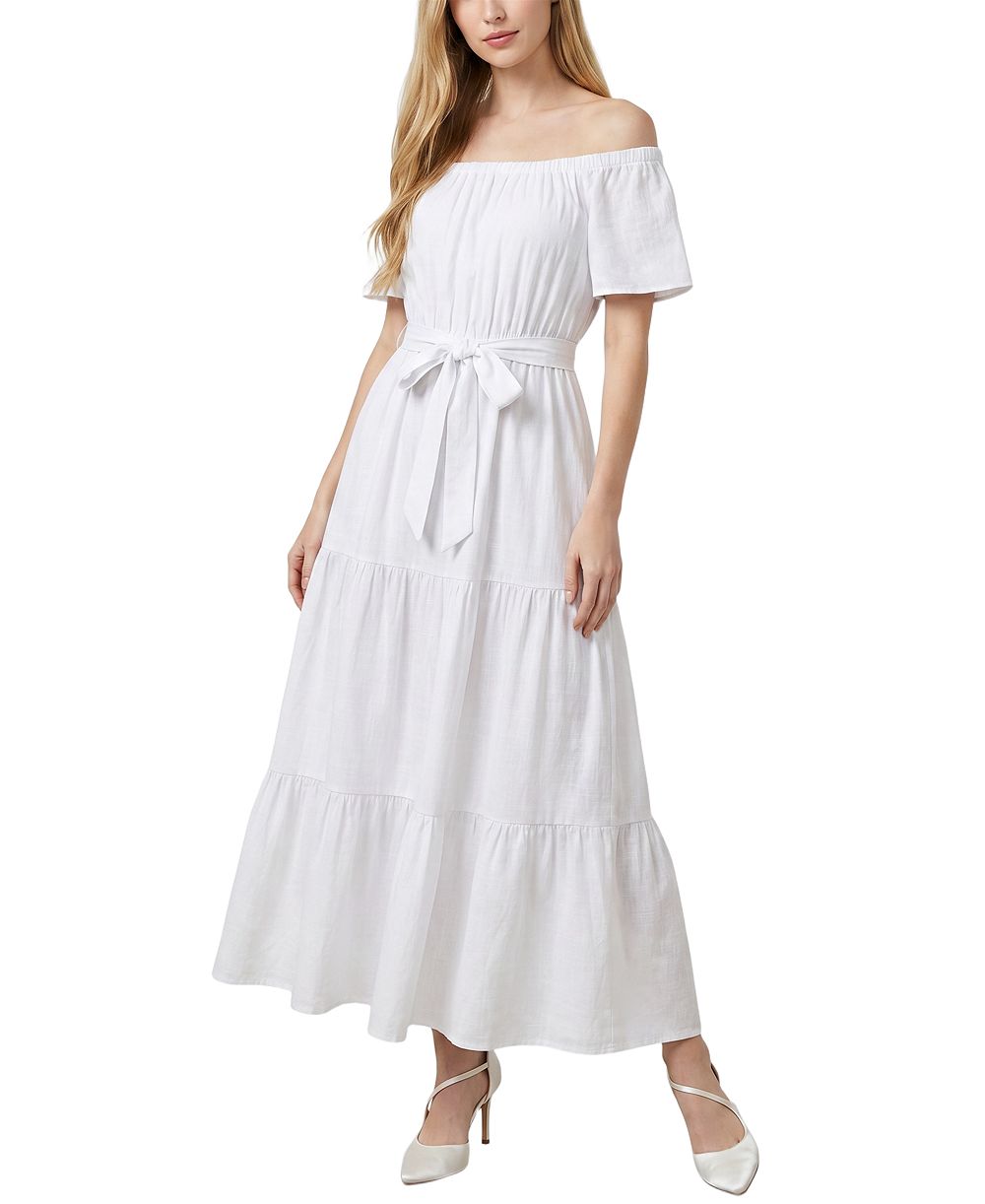 Женское платье NY Collection Petite Off-The-Shoulder Tiered Maxi