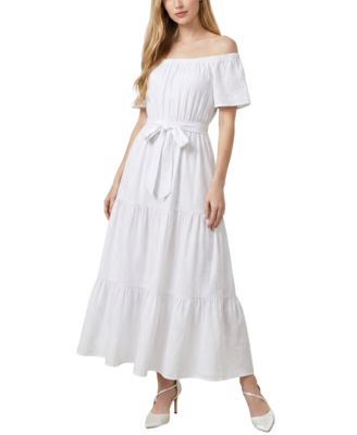 Женское платье NY Collection Petite Off-The-Shoulder Tiered Maxi
