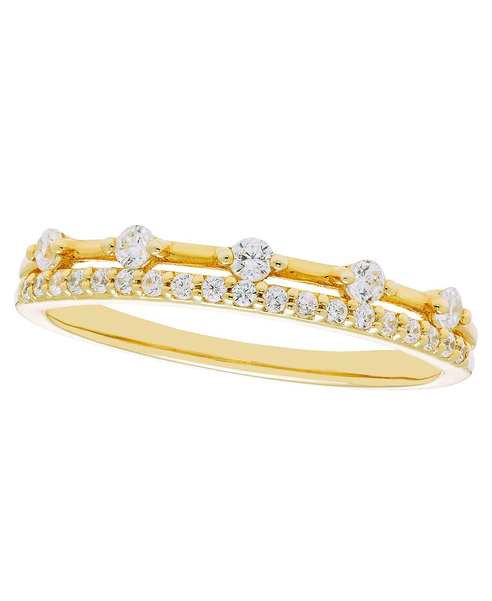 бриллиантовое обручальное кольцо macy's (1/4 карата суммарно) из желтого золота 14k