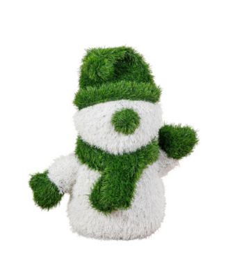 Nearly Natural 22" Ultraviolet Resistant Artificial Christmas Grass Garden Plush Topiary Snowman