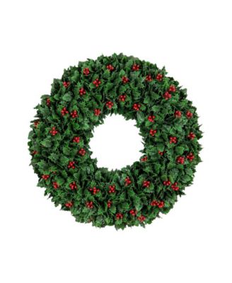 Nearly Natural 24" Ultraviolet Resistant Artificial Holly Berry Christmas Wreath