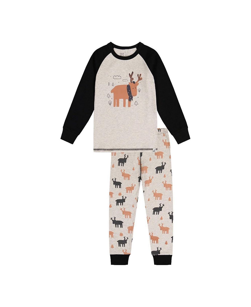 Детский комплект из двух предметов Deux par Deux 6-12 Cotton с принтом Elk