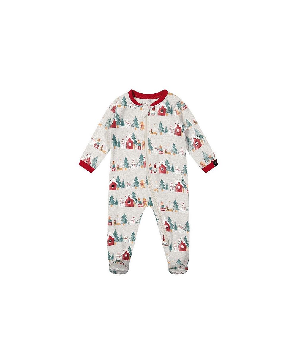 Детская хлопковая пижама Deux par Deux 3M-24M Unisex с рождественским принтом