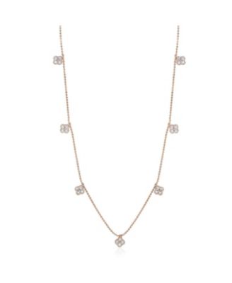 SUZY LEVIAN NEW YORK ожерелье-подвеска с клевером из стерлингового серебра и кубическим цирконием