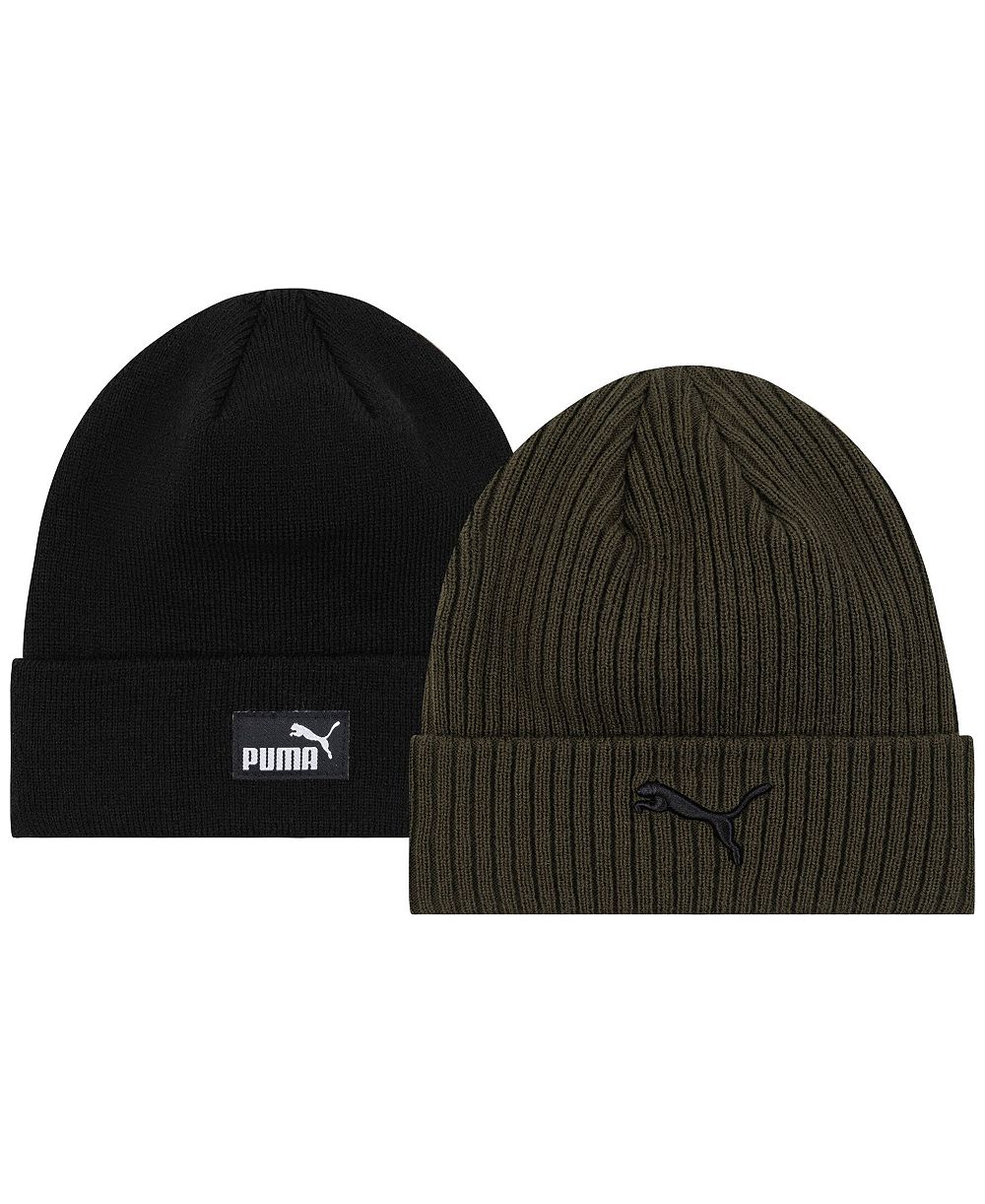 Puma Men's Knit Winter Acrylic Beanie, 2-Pack