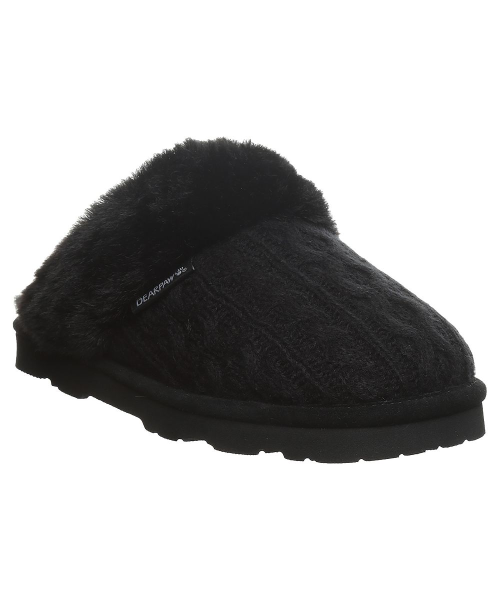 BEARPAW Women's Rumie Cable Knit Slip-On Slippers