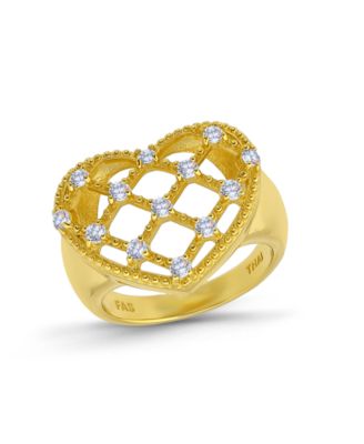 Macy's кольцо с круглым кубическим цирконием в золотом напылении 14k