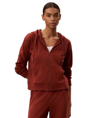 Calvin Klein Performance женская свободная спортивная толстовка Icon Sport с полным zipper и вафельной текстурой