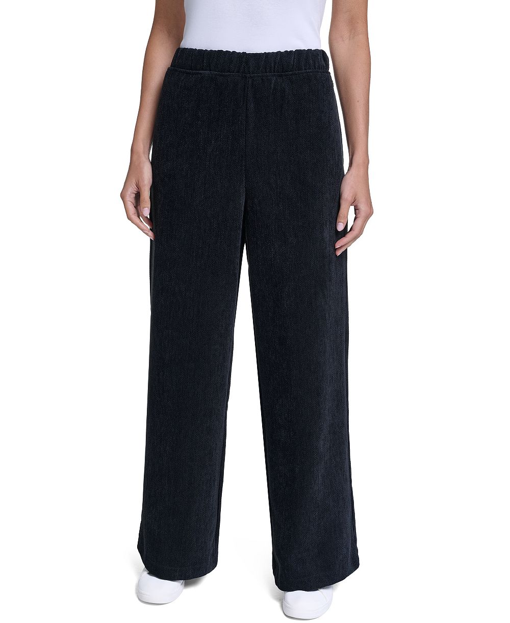 Nautica Women's High-Rise Wide-Leg Herringbone Pants
