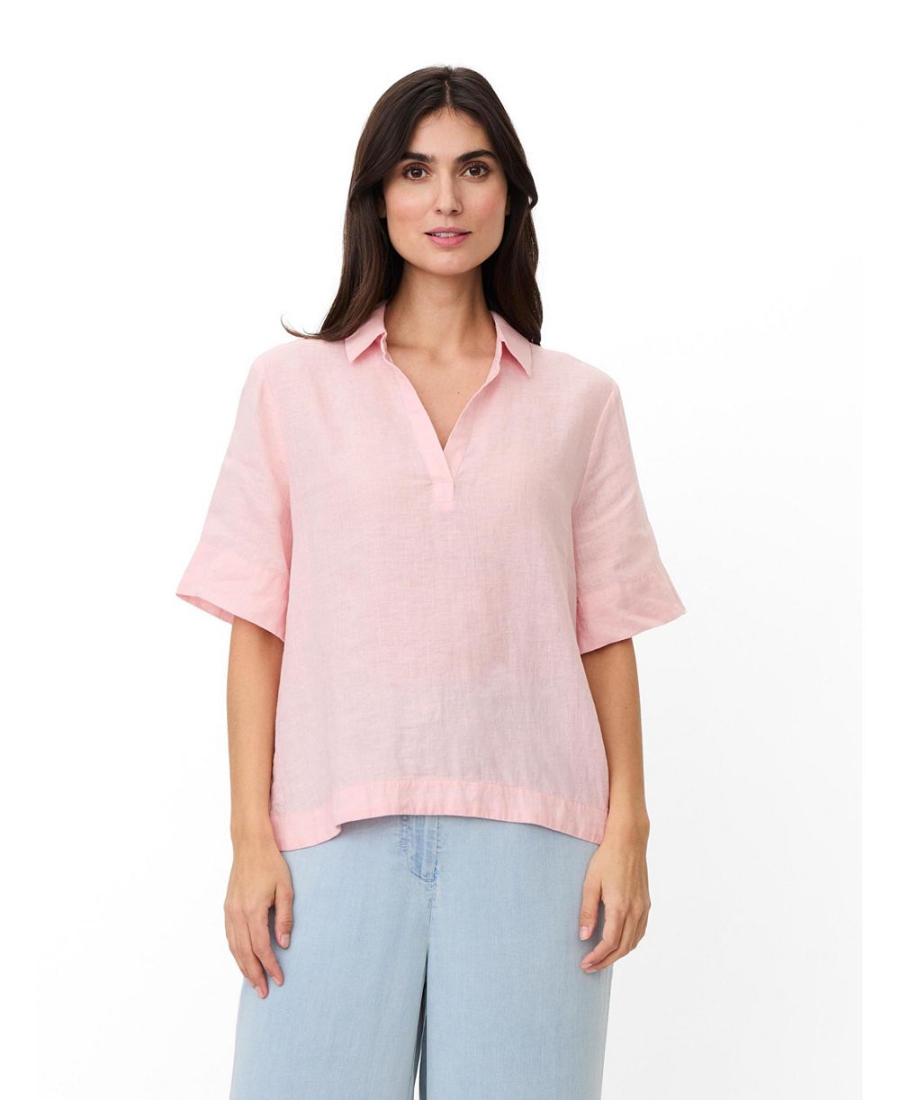 Женская льняная рубашка Masai Copenhagen Mabrevia Relaxed Collared V-Neck
