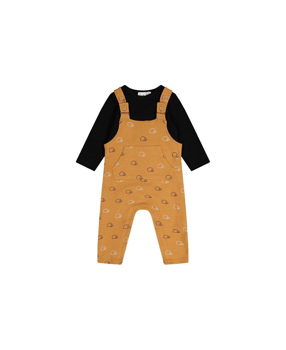 Deux par Deux Baby Boys (3-24months ) Cotton Onesie with Overalls Set