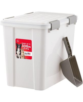 IRIS USA контейнер для хранения корма для собак 30 lb, штабелируемый с уплотнителем, мерный стакан 2-Cup