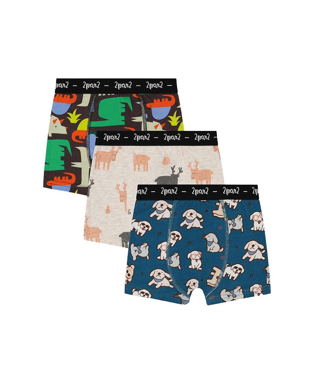 Deux par Deux боксеры для мальчиков Animal Prints, упаковка 3 шт