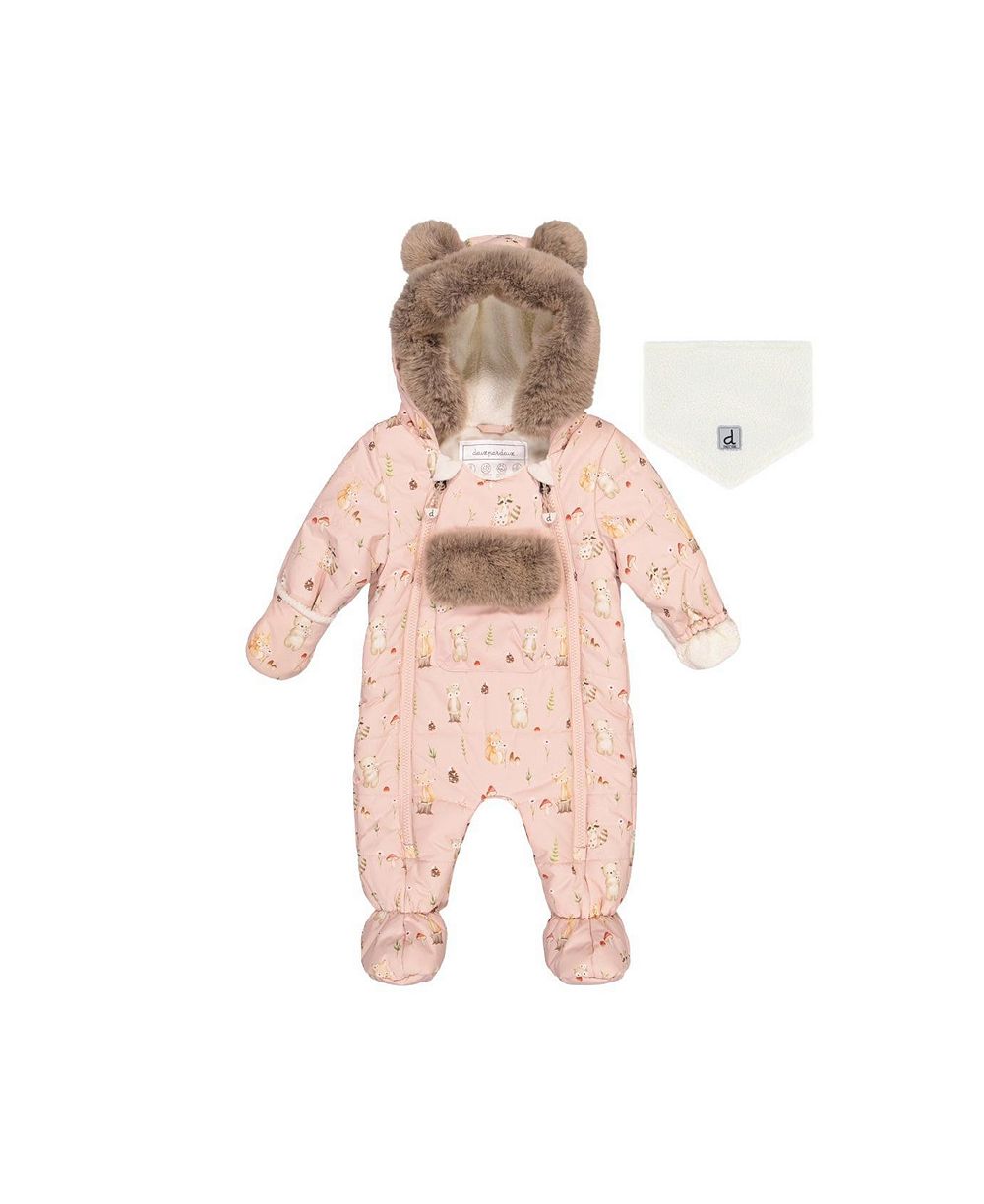 Детский комбинезон Deux par Deux Baby Girls 3m- 18m One Piece Snowsuit Animal Print для автокресел