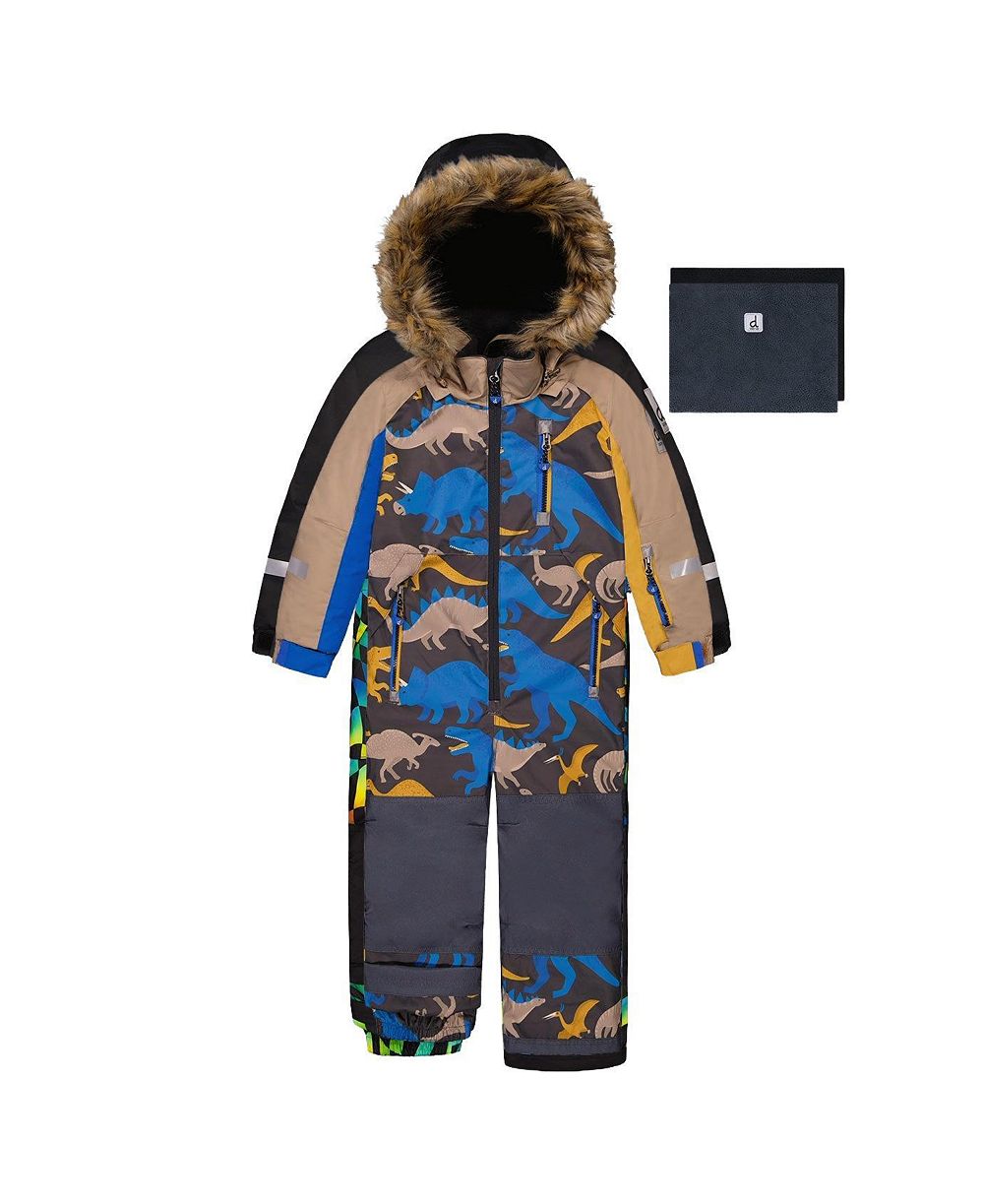 Детский комбинезон Deux par Deux One Piece Play Snowsuit с принтом динозавра