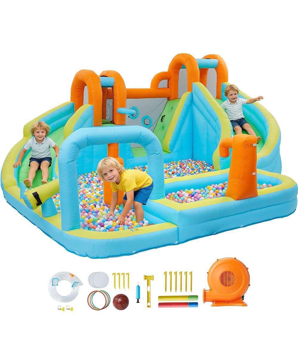 Надувной батут homfan 10-in-1 Oxford Cloth Inflatable Bounce House со слайдером, для 2-3 детей, от 3+