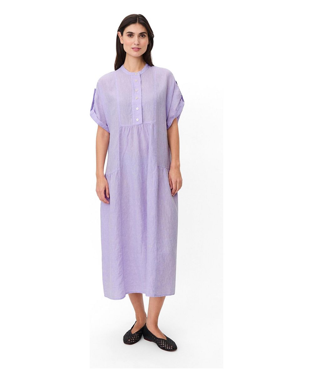 Женское льняное платье Masai Copenhagen Mandarin Collar Short-Sleeve Shift