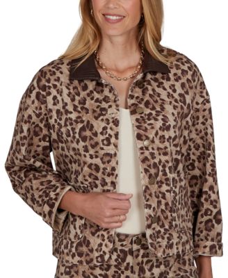 Детская джинсовая куртка Ruby Rd. Petite с принтом Cheetah Stretch