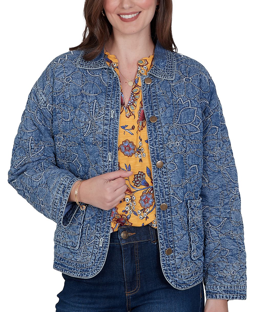 Ruby Rd. Petite джинсовая куртка Quilted Floral Denim