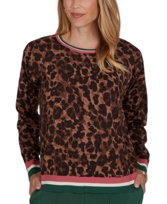 Женский трикотажный свитер Ruby Rd. Petite Cheetah Print