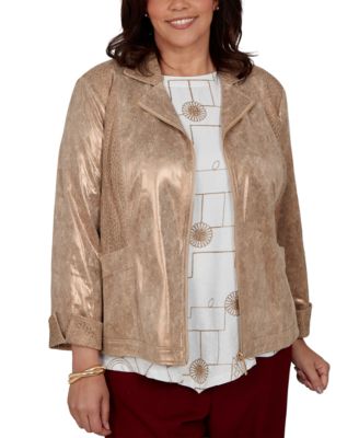 Женский жакет Alfred Dunner Plus Size Union Square Zip-Front