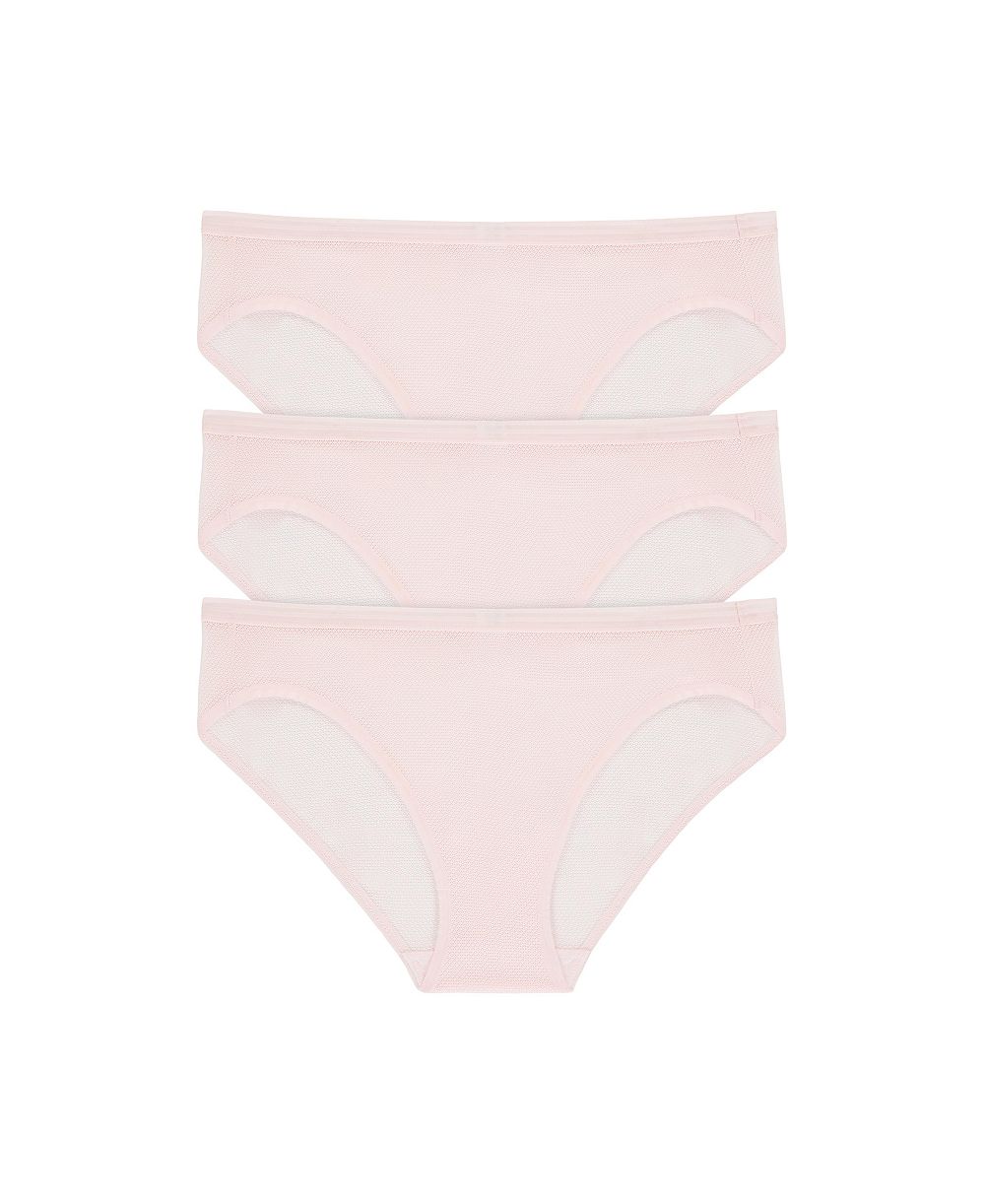 DKNY Sheer Stripe Low-Rise 3-Pack Bikini Panty