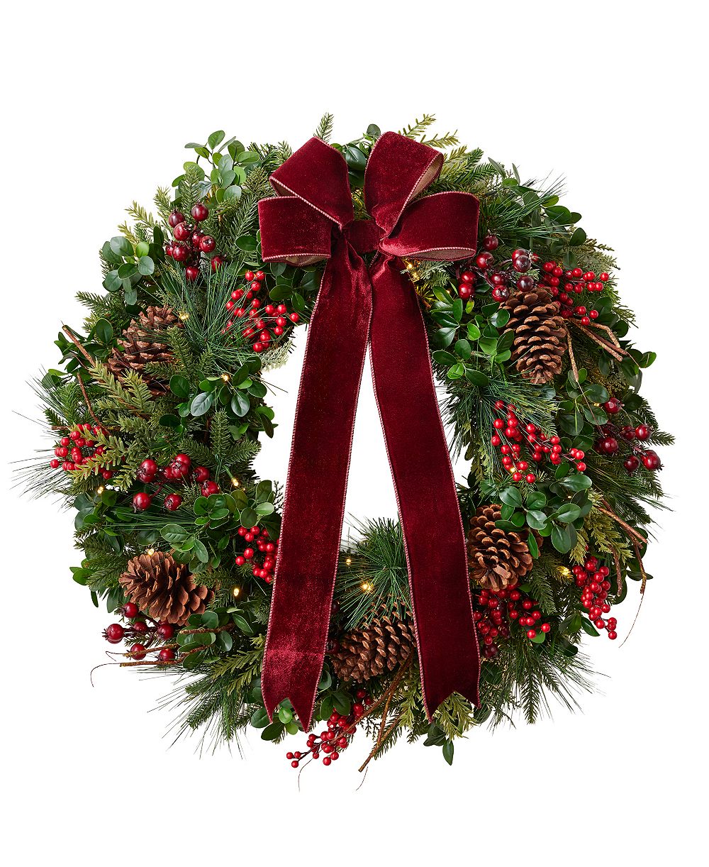 Венок Balsam Hill Boxwood Berries 28"