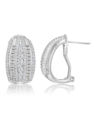 Macy's 14k Gold-Plated Omega Crystal Earrings
