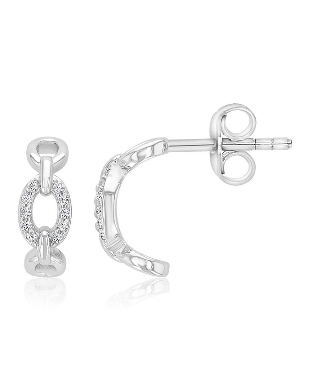 Серебряные серьги-кольца от Macy's с овальной подвеской