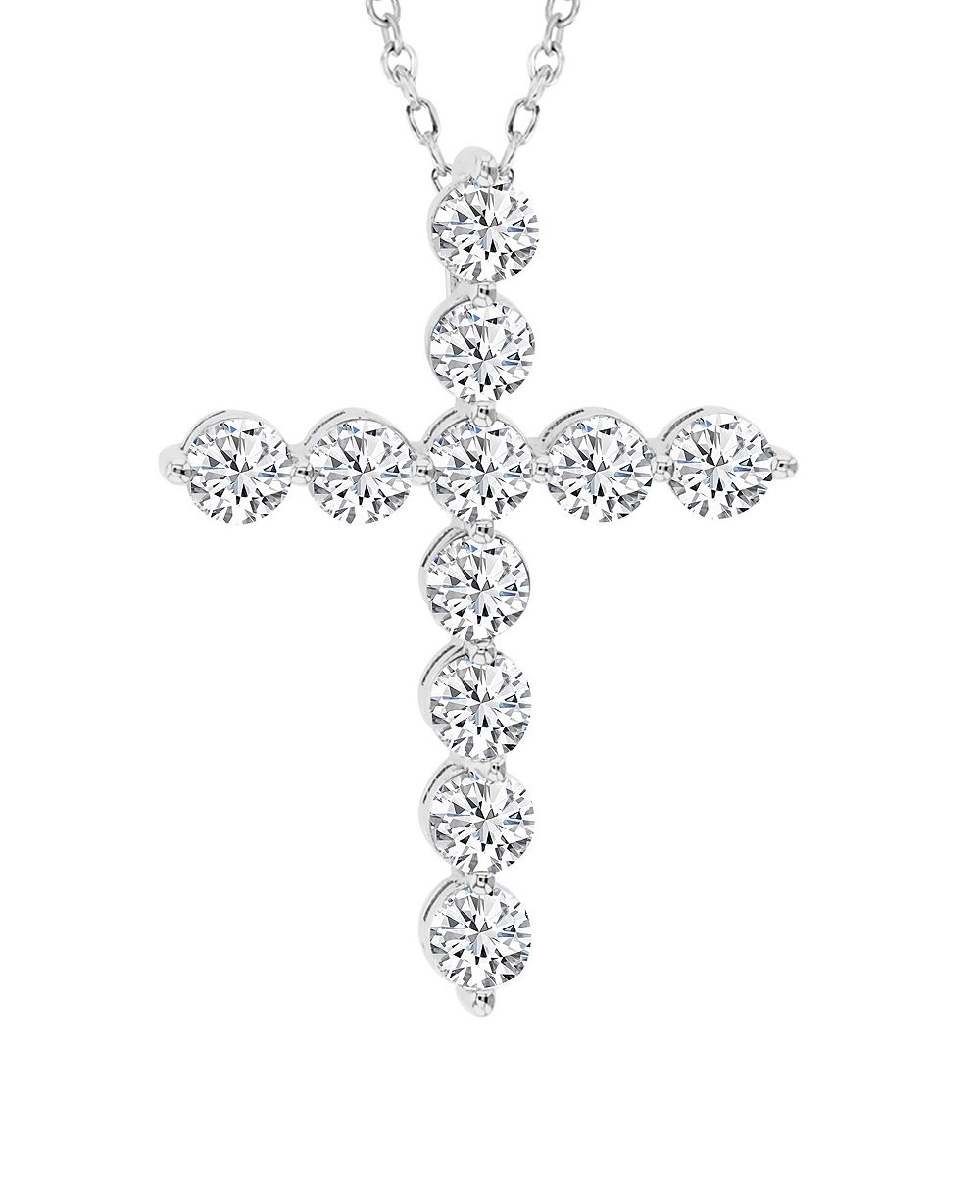 Серебряное ожерелье с миниатюрным круглым крестом от Macy's