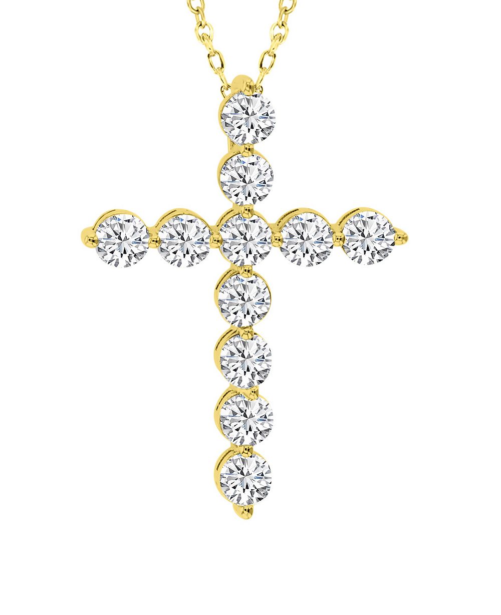 Серебряное ожерелье с миниатюрным крестом от Macy's