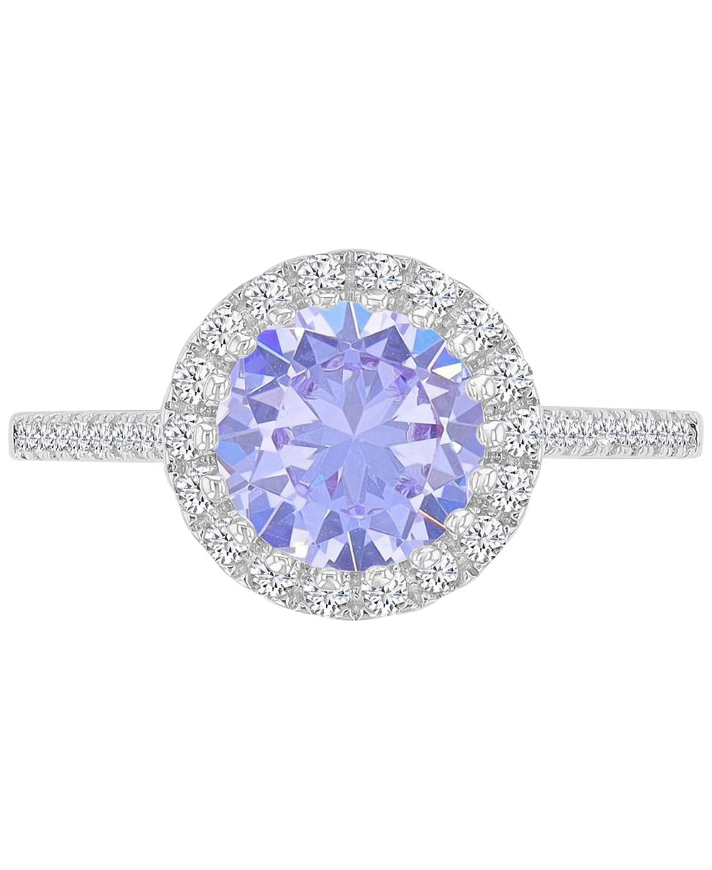 серебряное обручальное кольцо Macy's с лавандовым оттенком