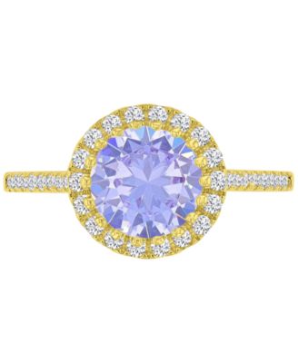 Macy's элегантное обручальное кольцо с лавандовым камнем, позолота 14k