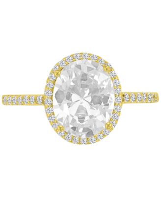 Macy's Классическое обручальное кольцо с овальным гало из позолоченного золота 14k
