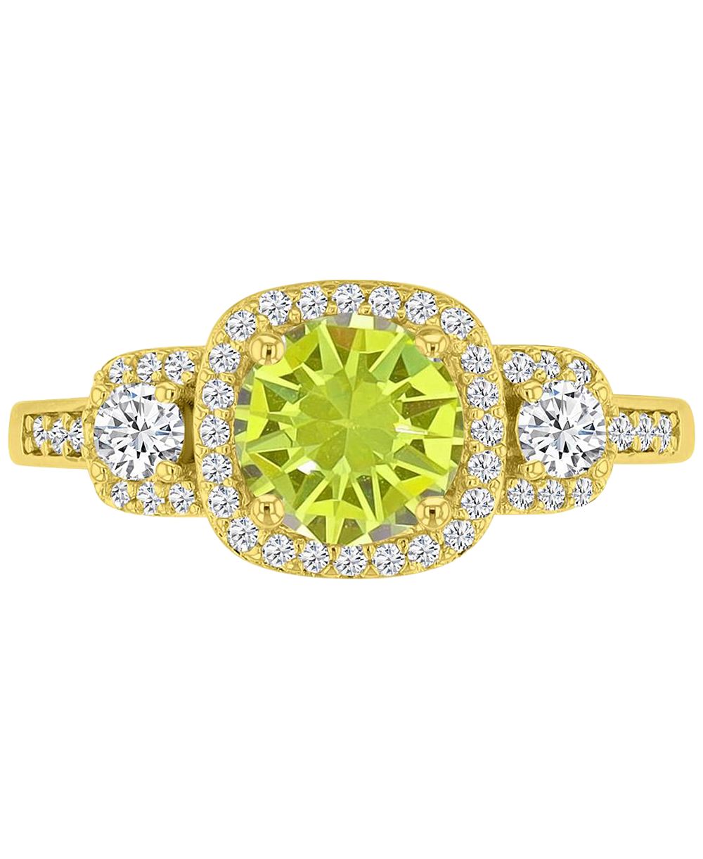 Macy's 14k Gold-Plated Golden Crystal Halo Bridal Ring