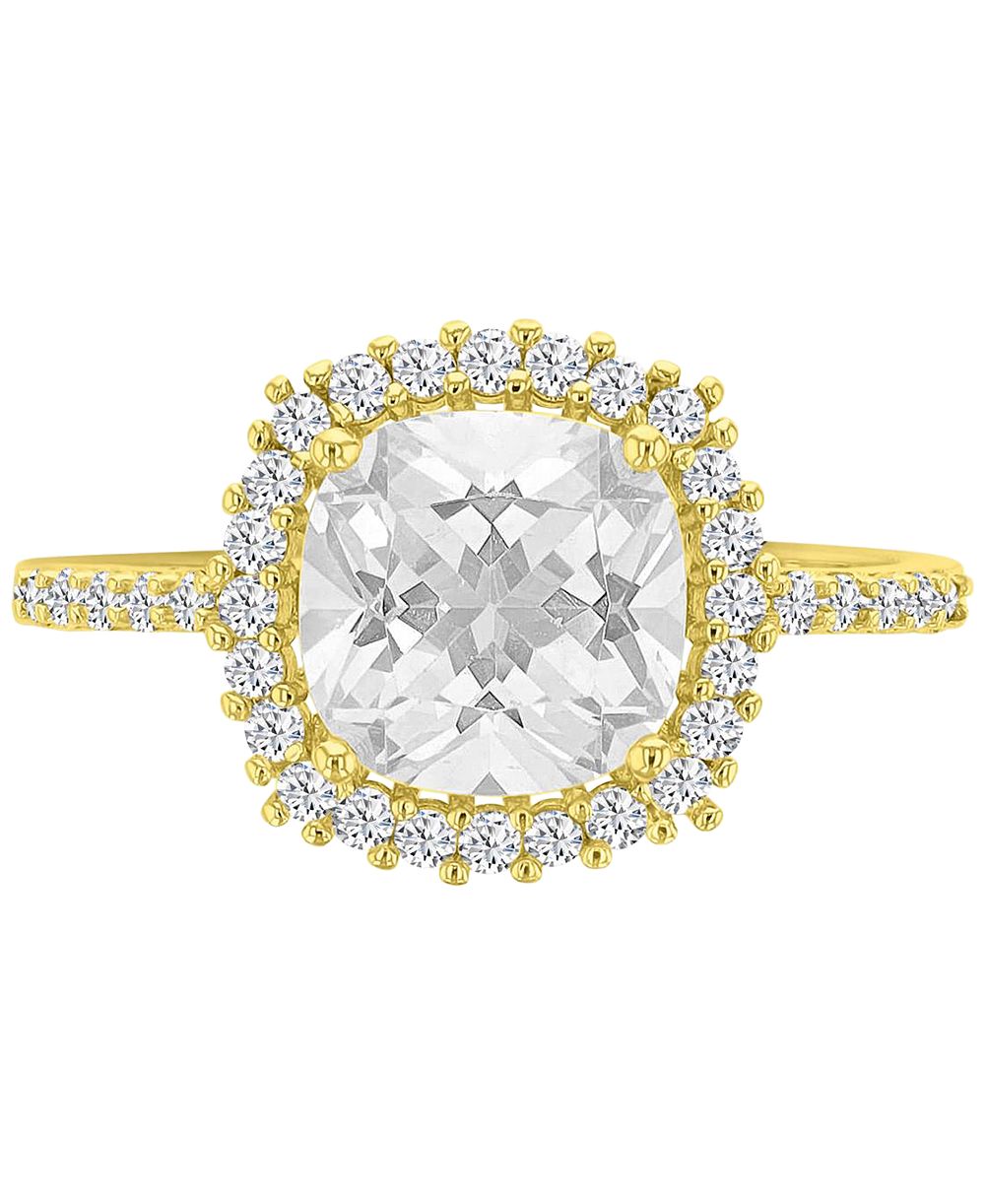 Macy's 14k Gold-Plated Cushion Elegant Bridal Ring