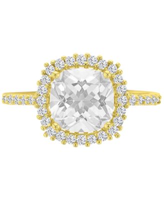 Macy's 14k Gold-Plated Cushion Elegant Bridal Ring