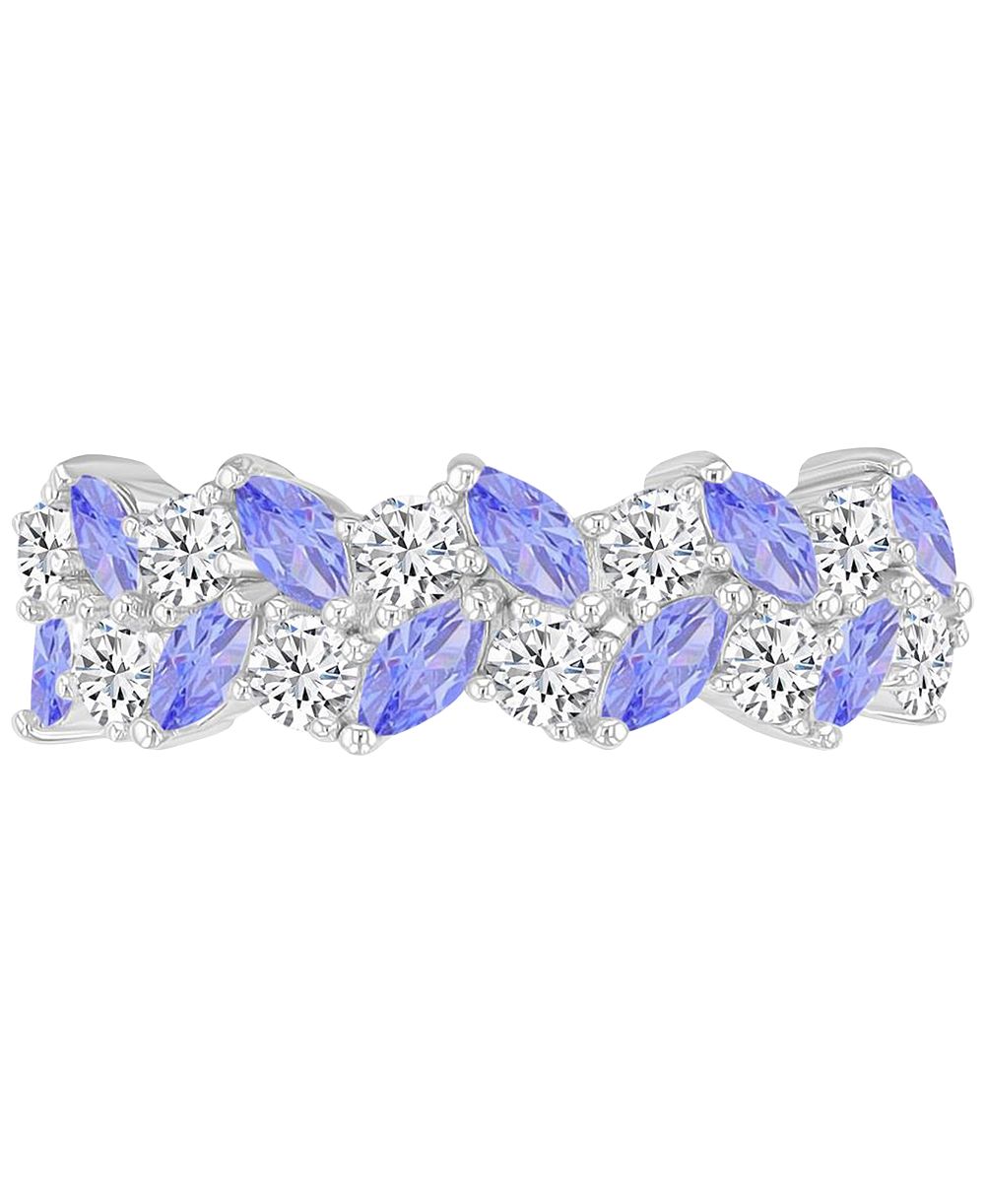 Macy's Silver-Plated Marquise Tanzanite Cubic Zirconia Ring