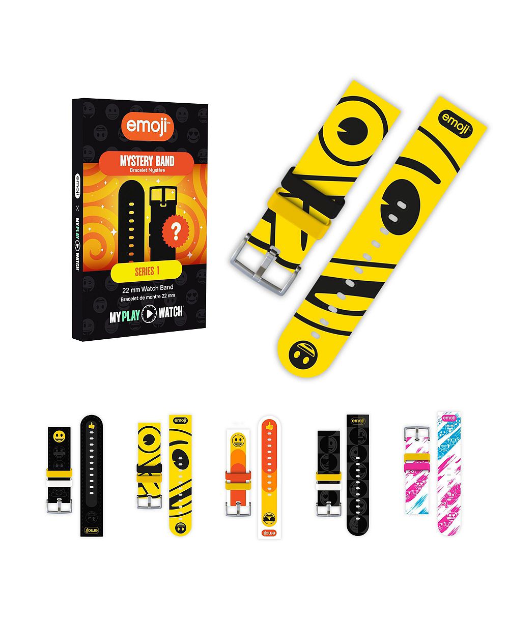 My Play Watch emoji Mystery Band - Replacement Band, 22mm Interchangeable Watch Band, Officially Licensed emoji