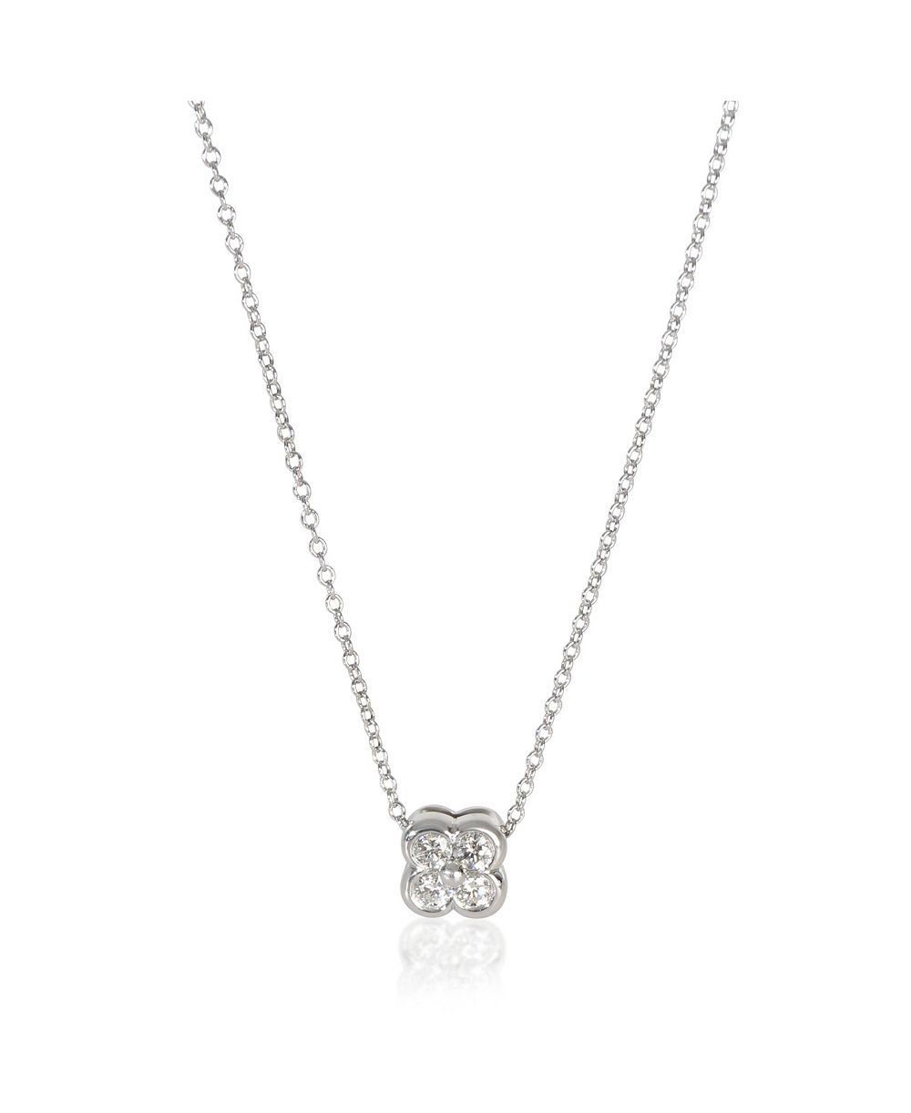 Pre-Owned Tiffany & Co Diamond Necklace Sterling Silver